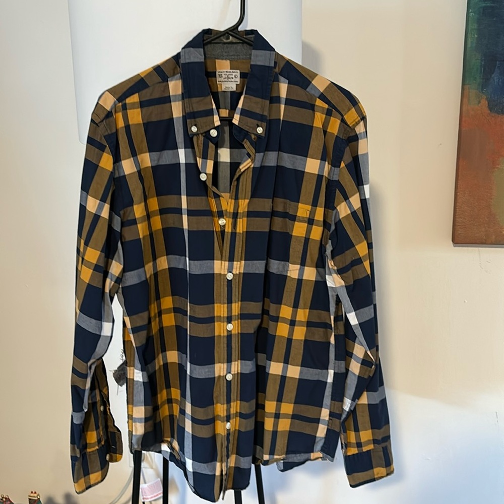 Plaid J. Crew, L, mens button down shirt